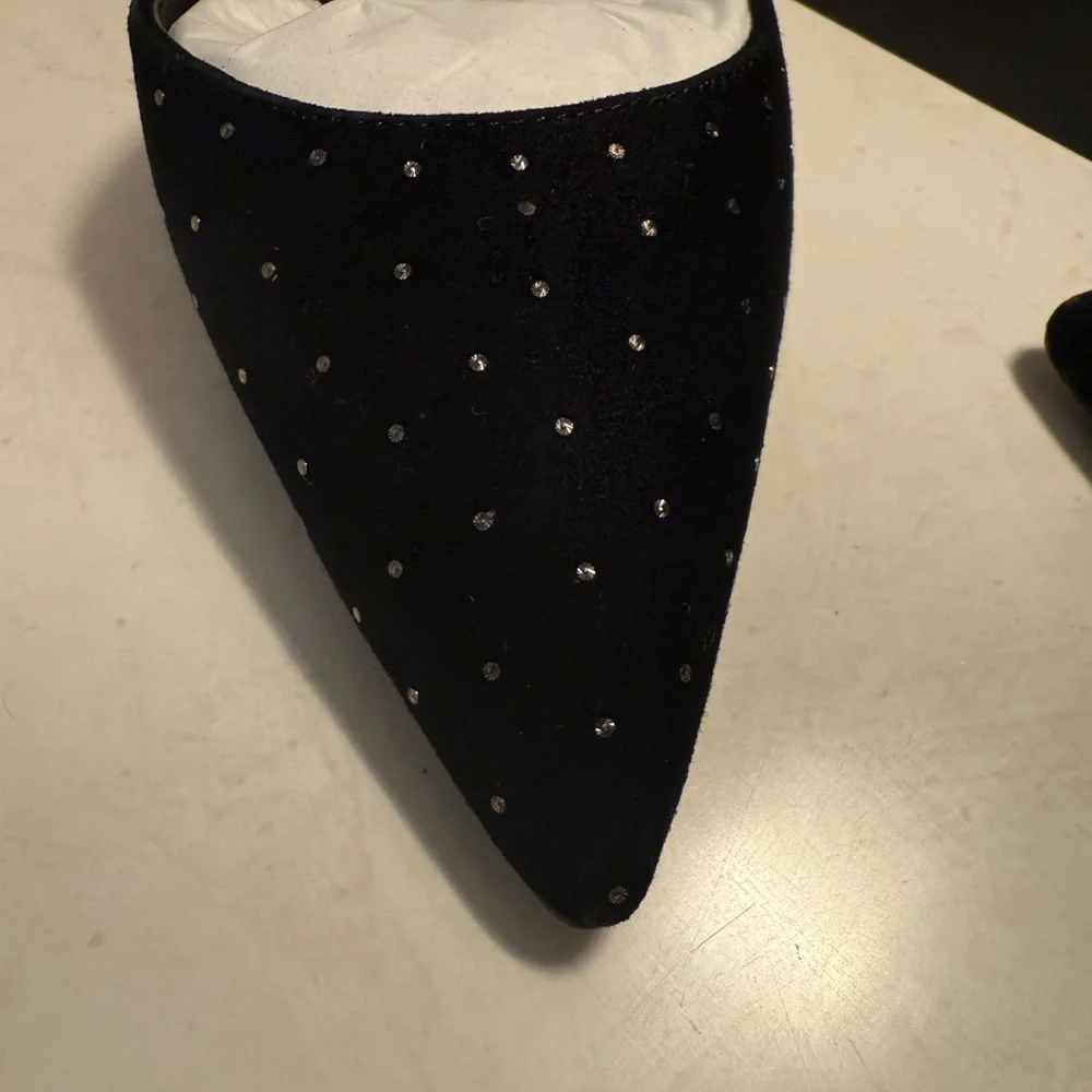 White House Black Market Black Glitter Heels - Picture 3 of 9